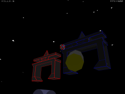 2 enemies, one dying (blue), the other one is hunting the player (red)